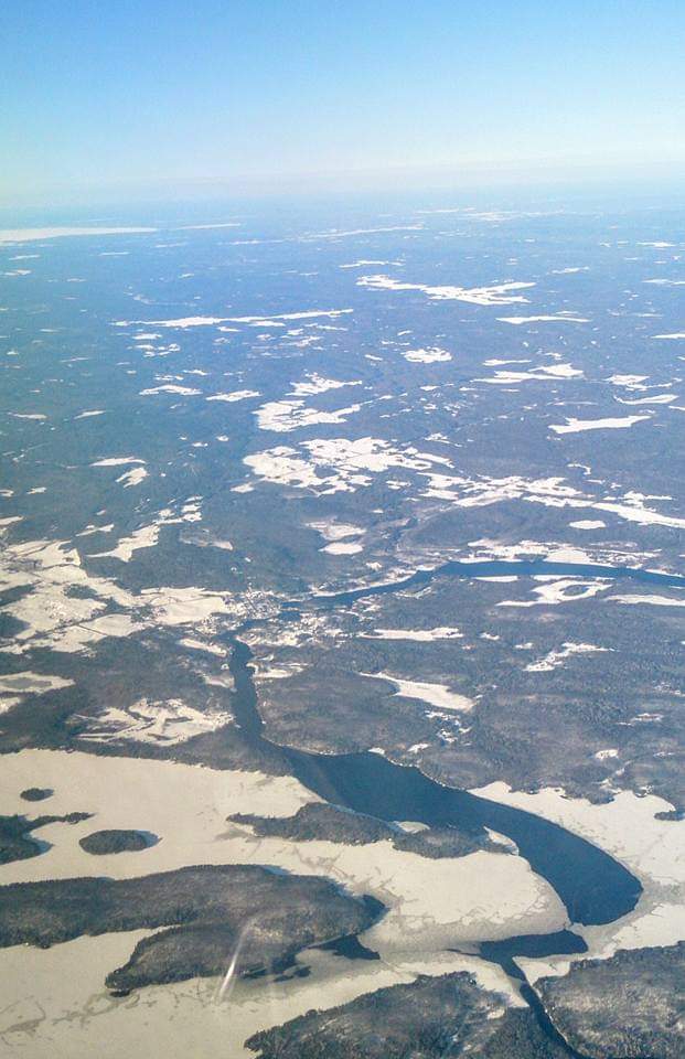Arial view from a airplane of landscape