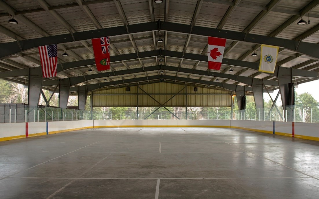 Lions pavilion ice surface in summer time
