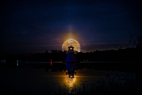 Night Shot of Lighthouse