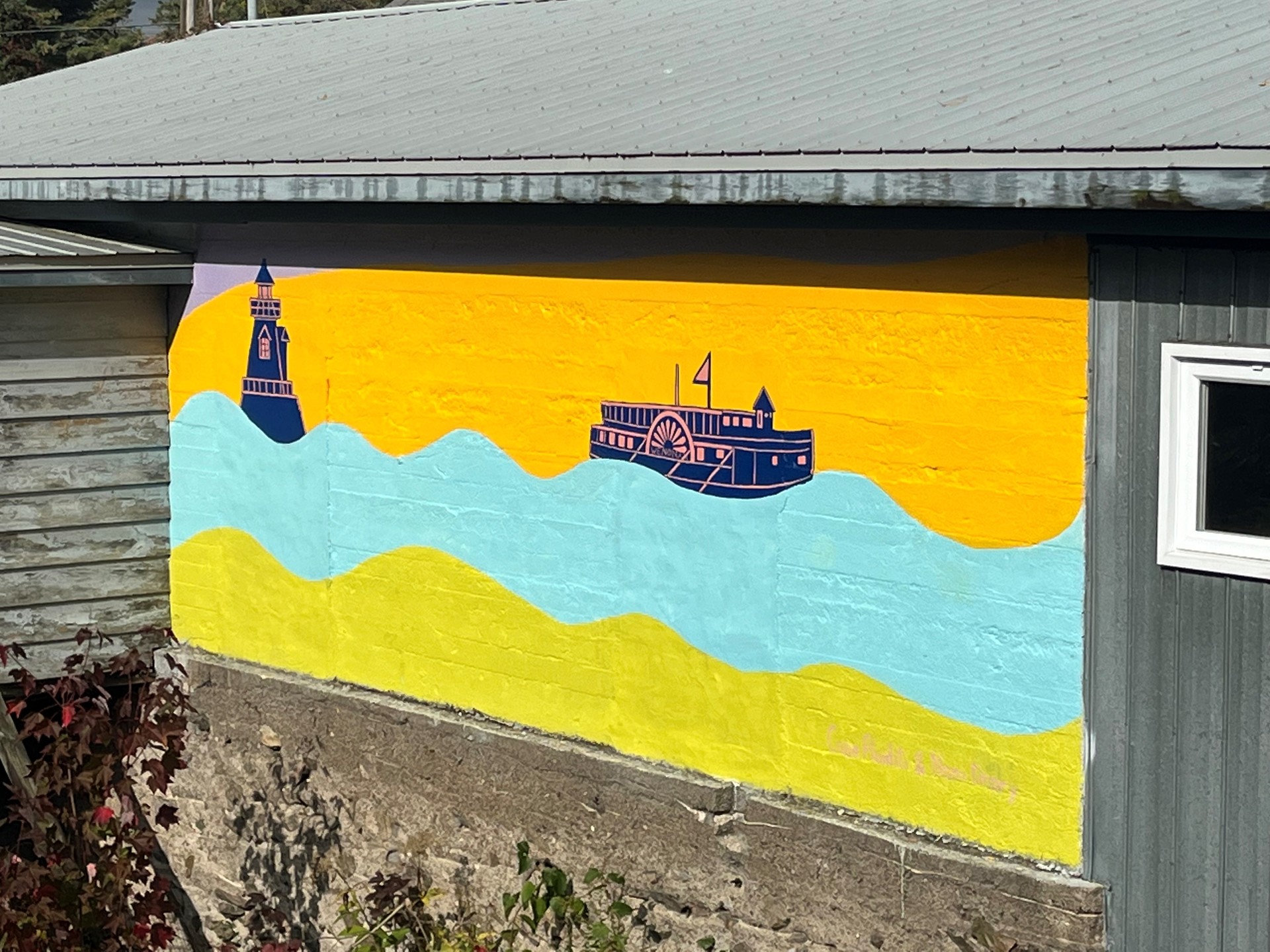lighthouse and boat art