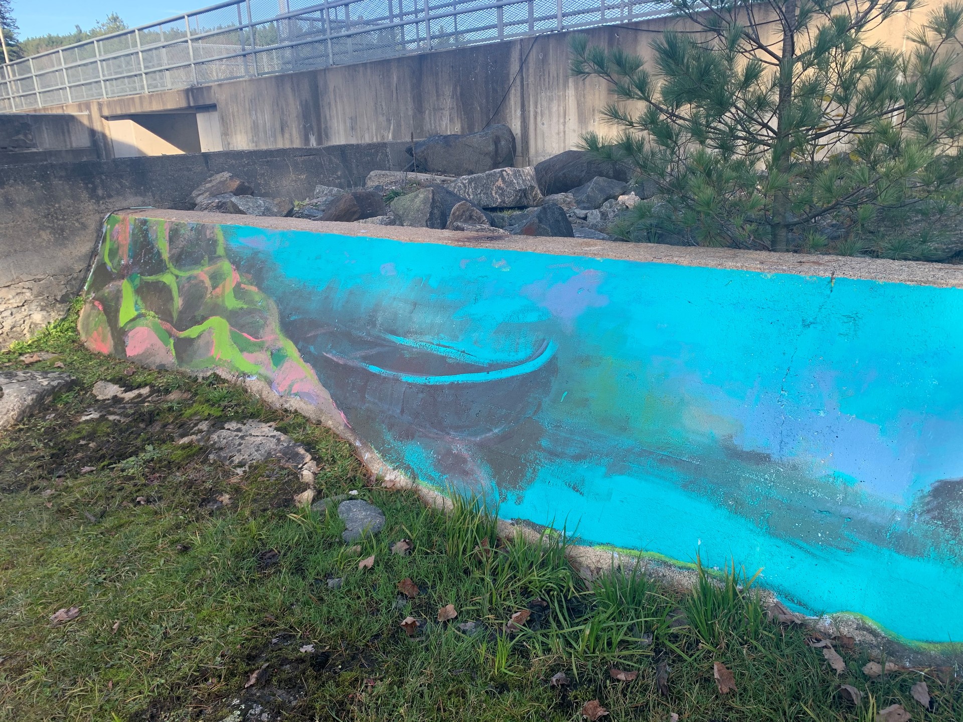 a boat featured on the mural
