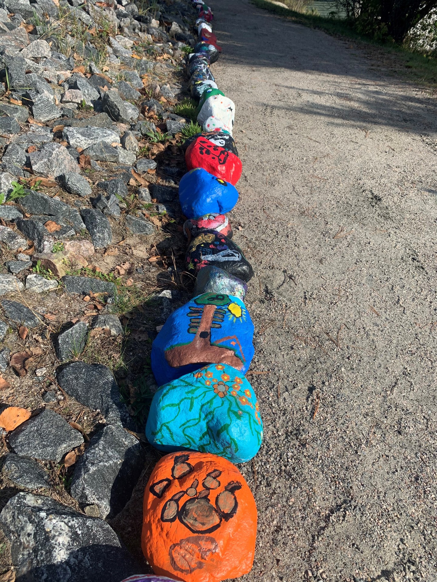 rocks with paintings on them