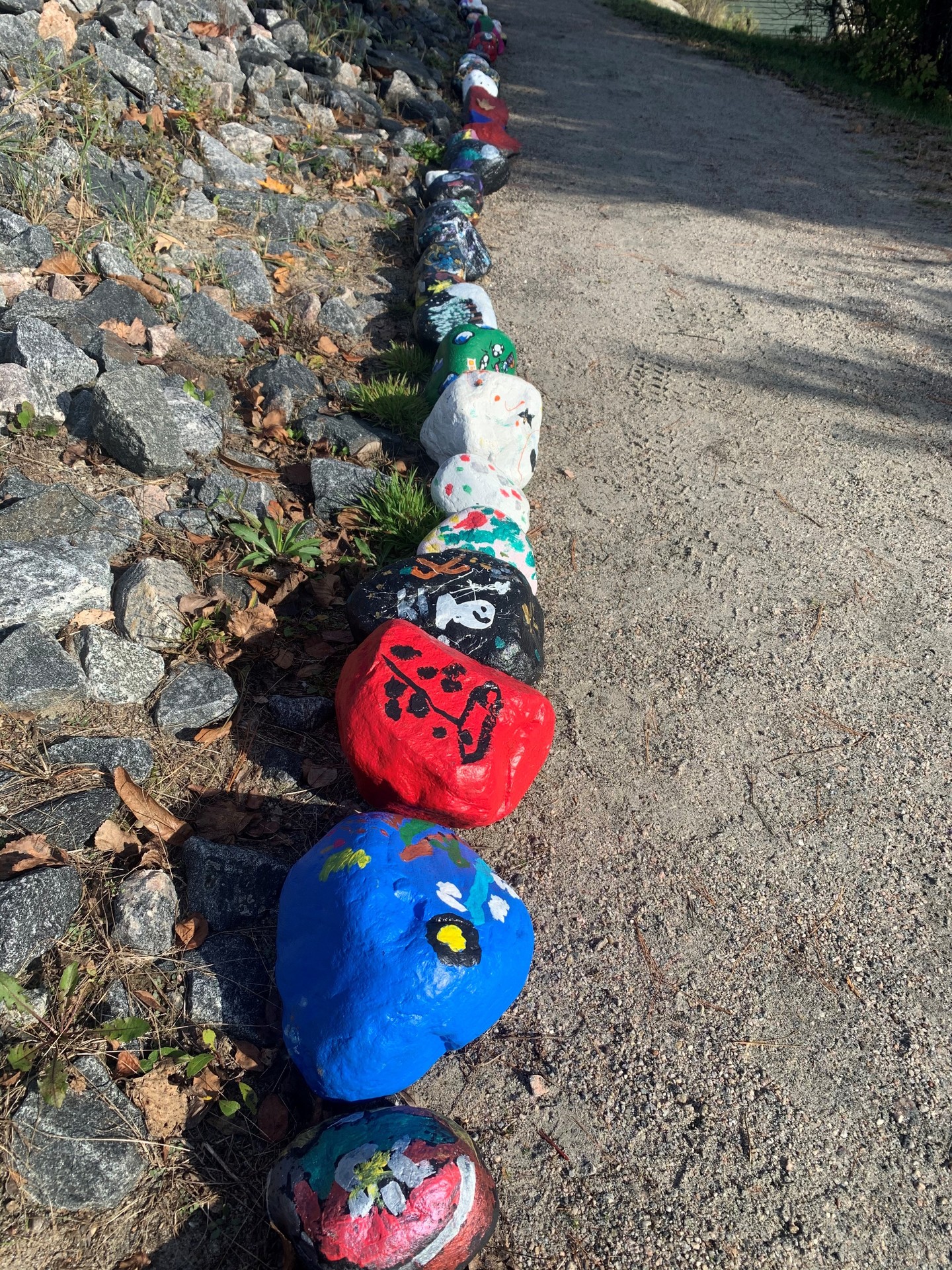 rocks with paintings on them
