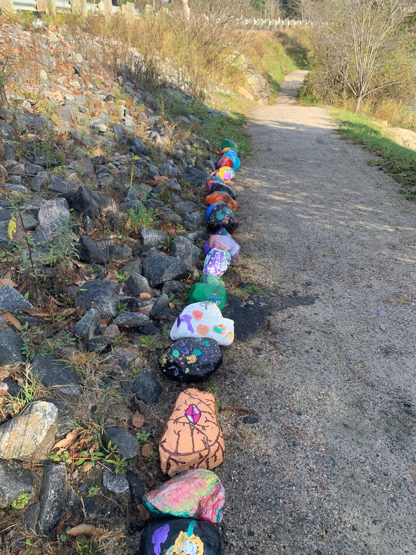 rocks with paintings on them