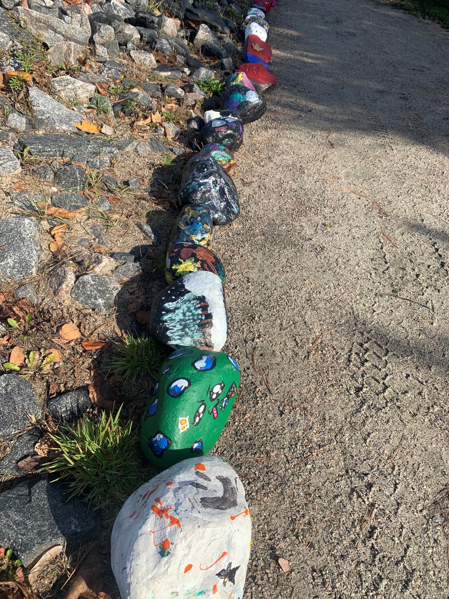 rocks with paintings on them